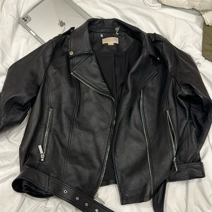 Michael Kors Leather Moto Jacket 1X
